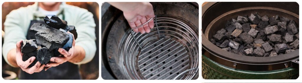 Cantidad de carbón recomendada según el tamaño del kamado en la caja de fuego