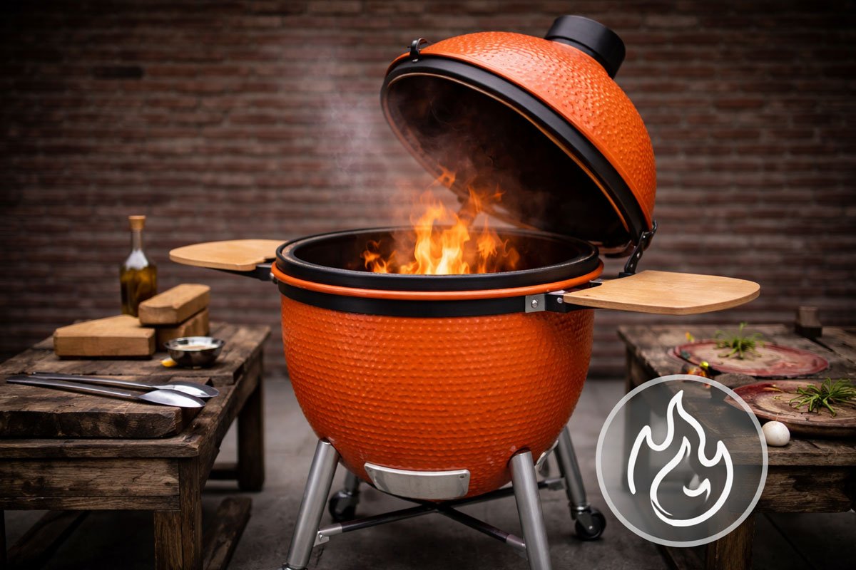 Fuego en el kamado: control del calor y la combustión en parrilla cerámica